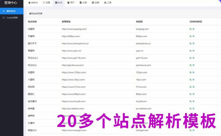 VIP素材解析 PHP素材资源解析网站平台源码V8版本thinkPHP框架内核